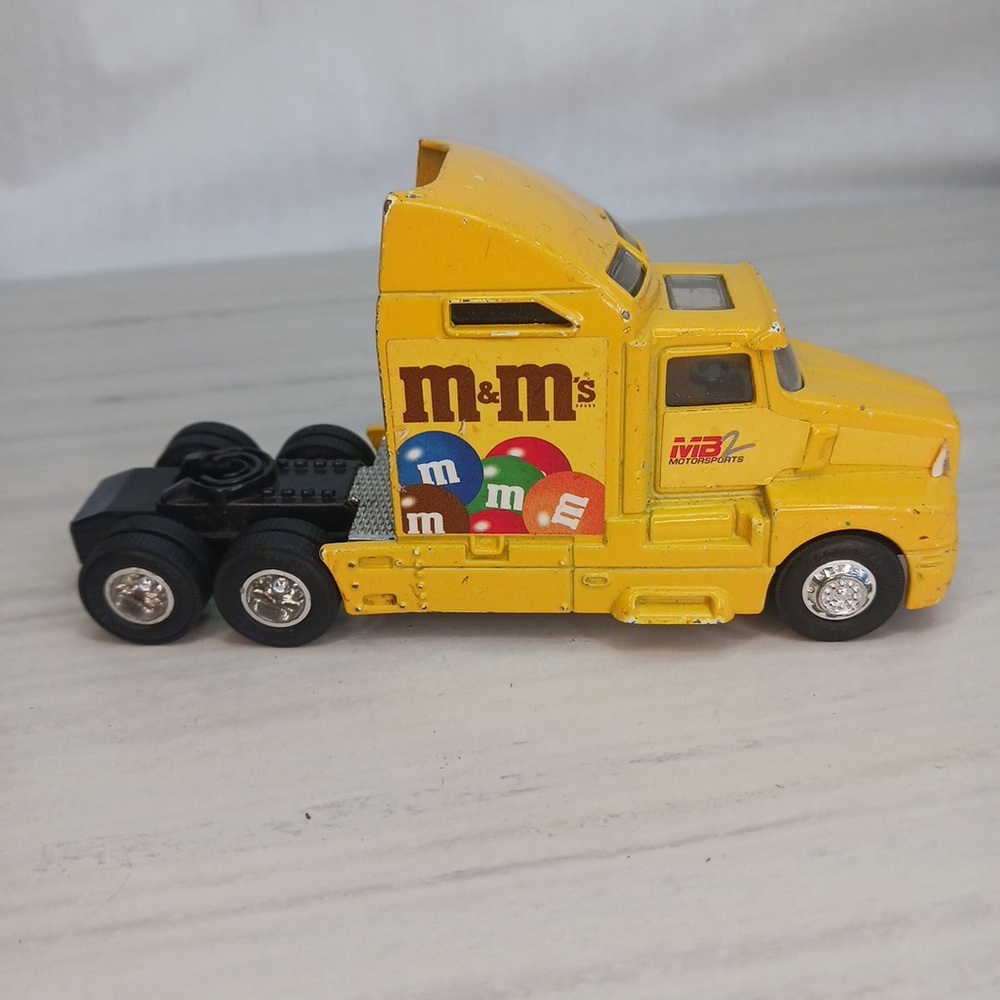 Racing Champions M&Ms Hauler Cab Diecast Metal Toy Yellow